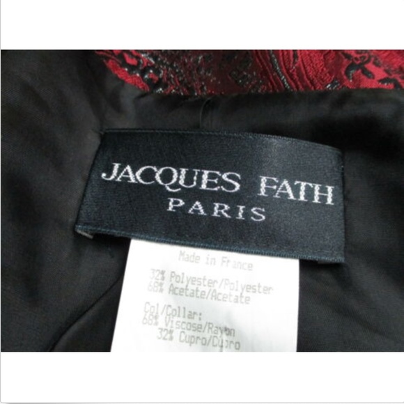 JACQUES FATH Black/Red brocade dress suit - Picture 6 of 8